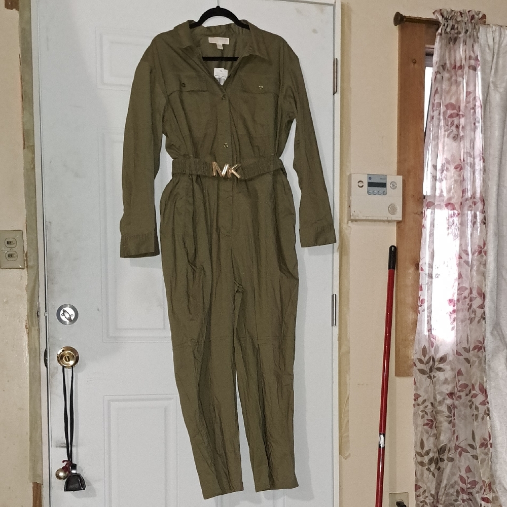 Michael Kors Olive Green Button-Up Shirt